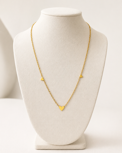 Sana- 18K Gold Plated Dainty Triple Heart Necklace