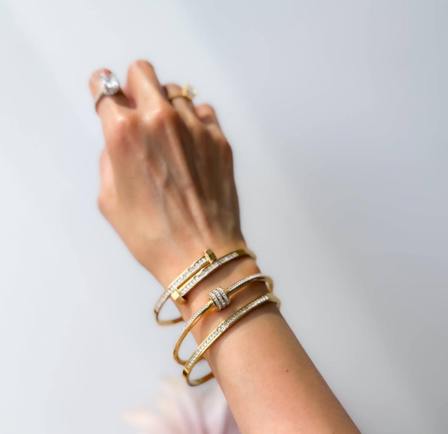 Eve- 18k Gold Plated Bracelet with Zircon scrolls