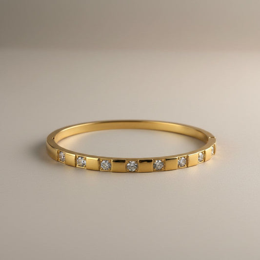 Grace- 18k Gold Plated Bracelet with Square Zircon Stones