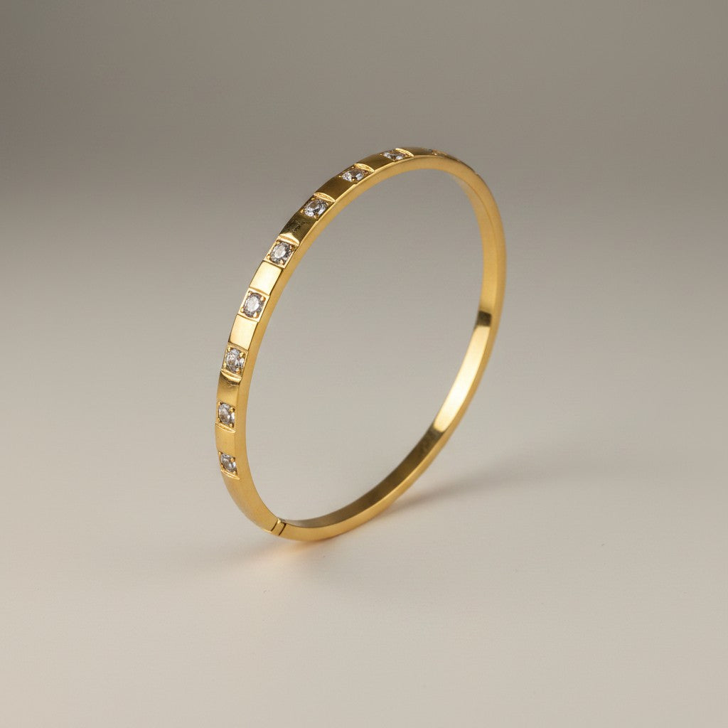 Grace- 18k Gold Plated Bracelet with Square Zircon Stones