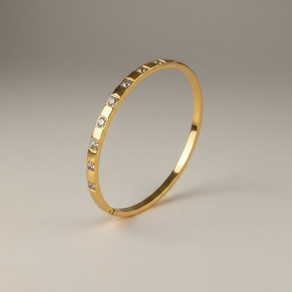 Grace- 18k Gold Plated Bracelet with Square Zircon Stones