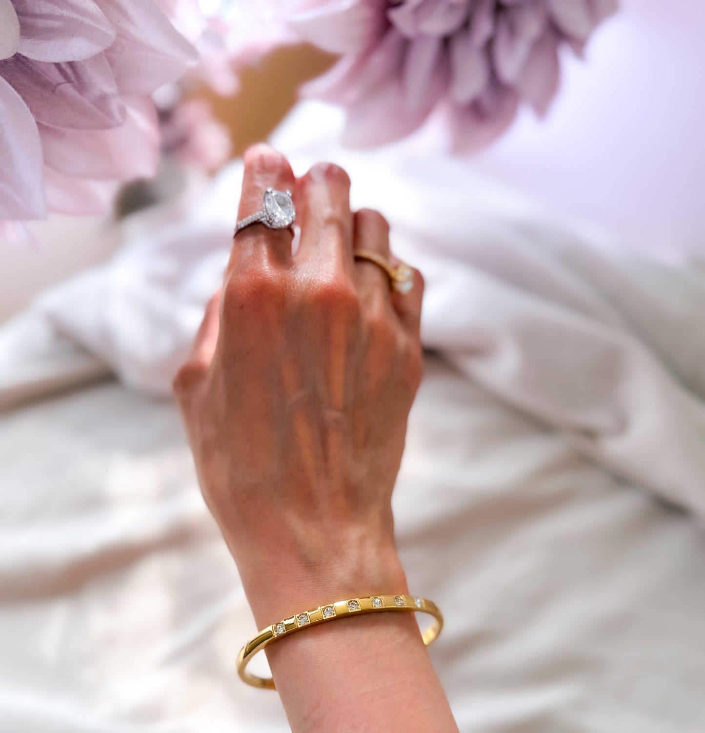 Grace- 18k Gold Plated Bracelet with Square Zircon Stones