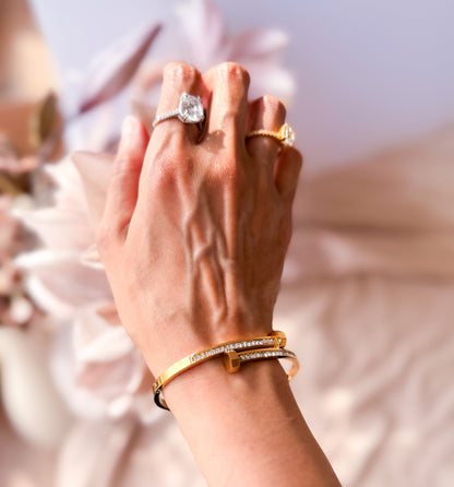 Nayomi- Gold Plated with Zircon Stones Bracelet