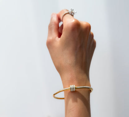 Eve- 18k Gold Plated Bracelet with Zircon scrolls