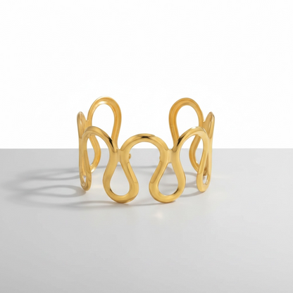 Waldorf 18K Gold Plated Wavy Cuff Bangle