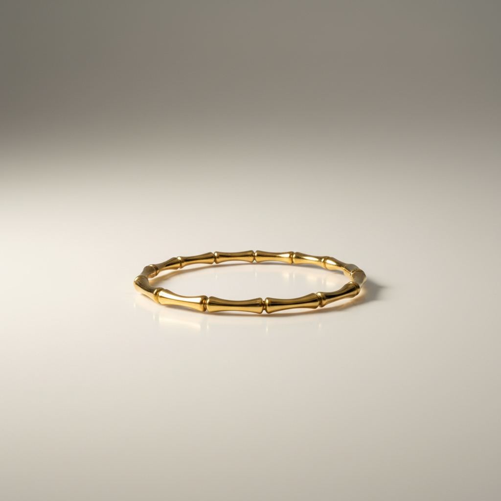 Holly- Gold Plated Bamboo design Bracelet