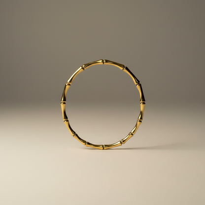 Holly- Gold Plated Bamboo design Bracelet