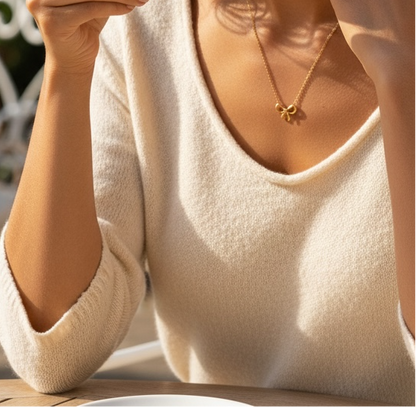 Betty- 18K Gold Plated Dainty Bow Necklace