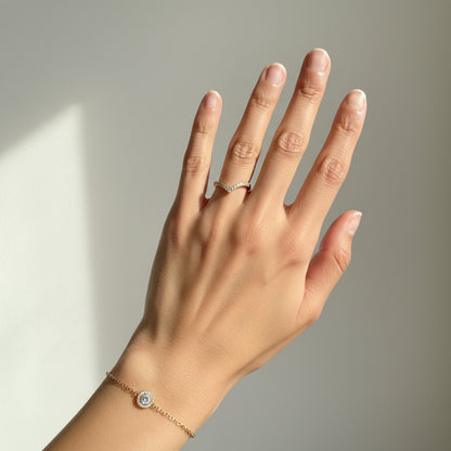 Riad- 18K Gold Plated Dainty Zirconia Ring