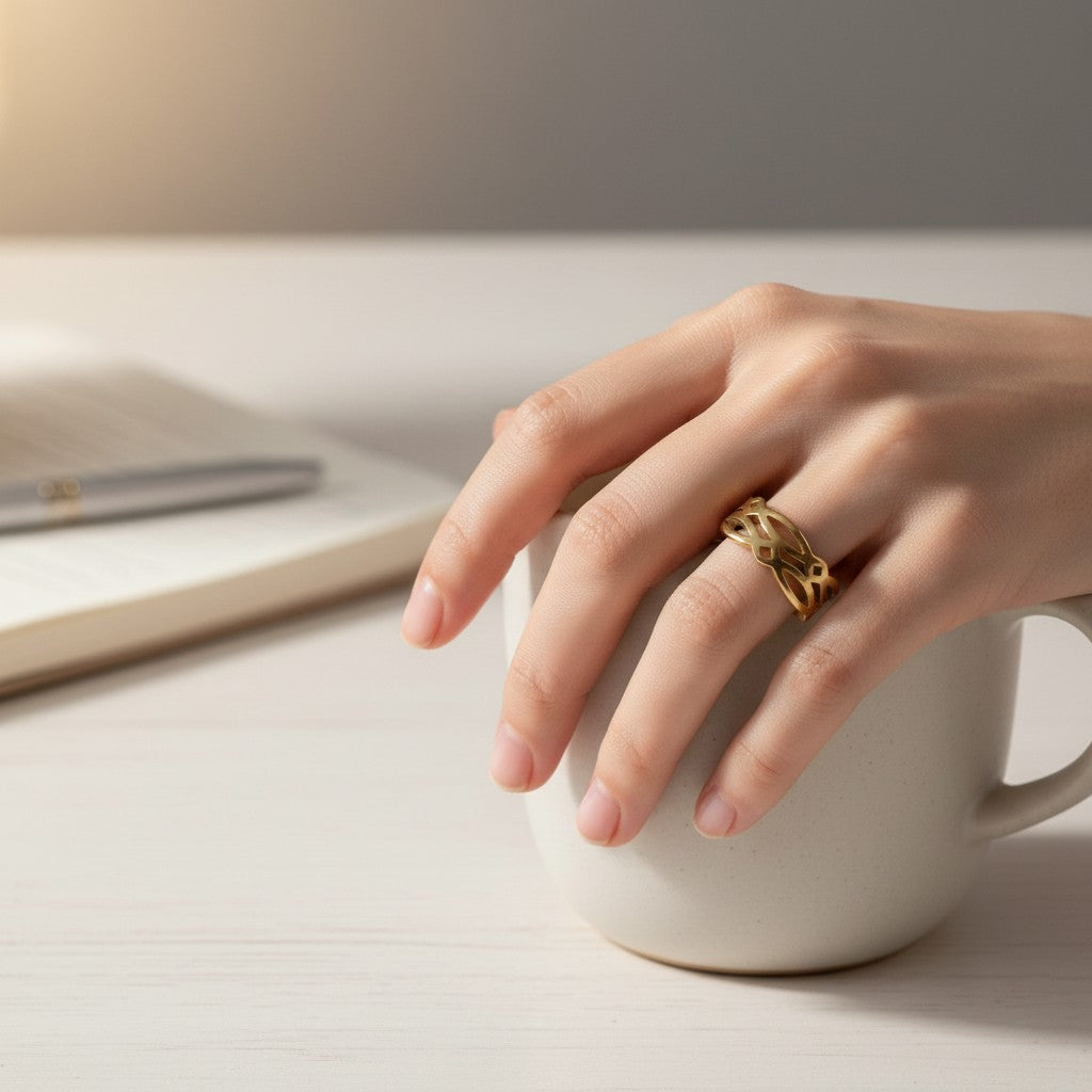 Kani- Gold Plated Intricate design Ring