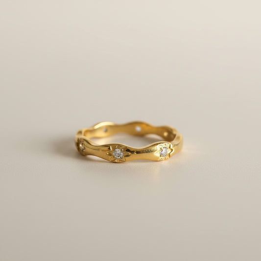 Blair- 18K Gold Plated  Star Zirconia Dainty Ring