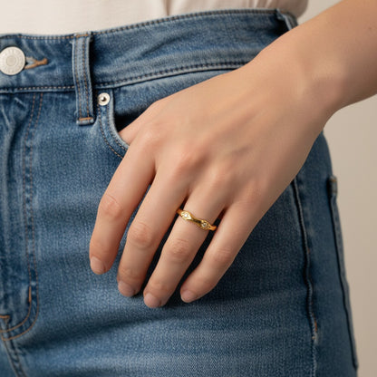 Blair- 18K Gold Plated  Star Zirconia Dainty Ring
