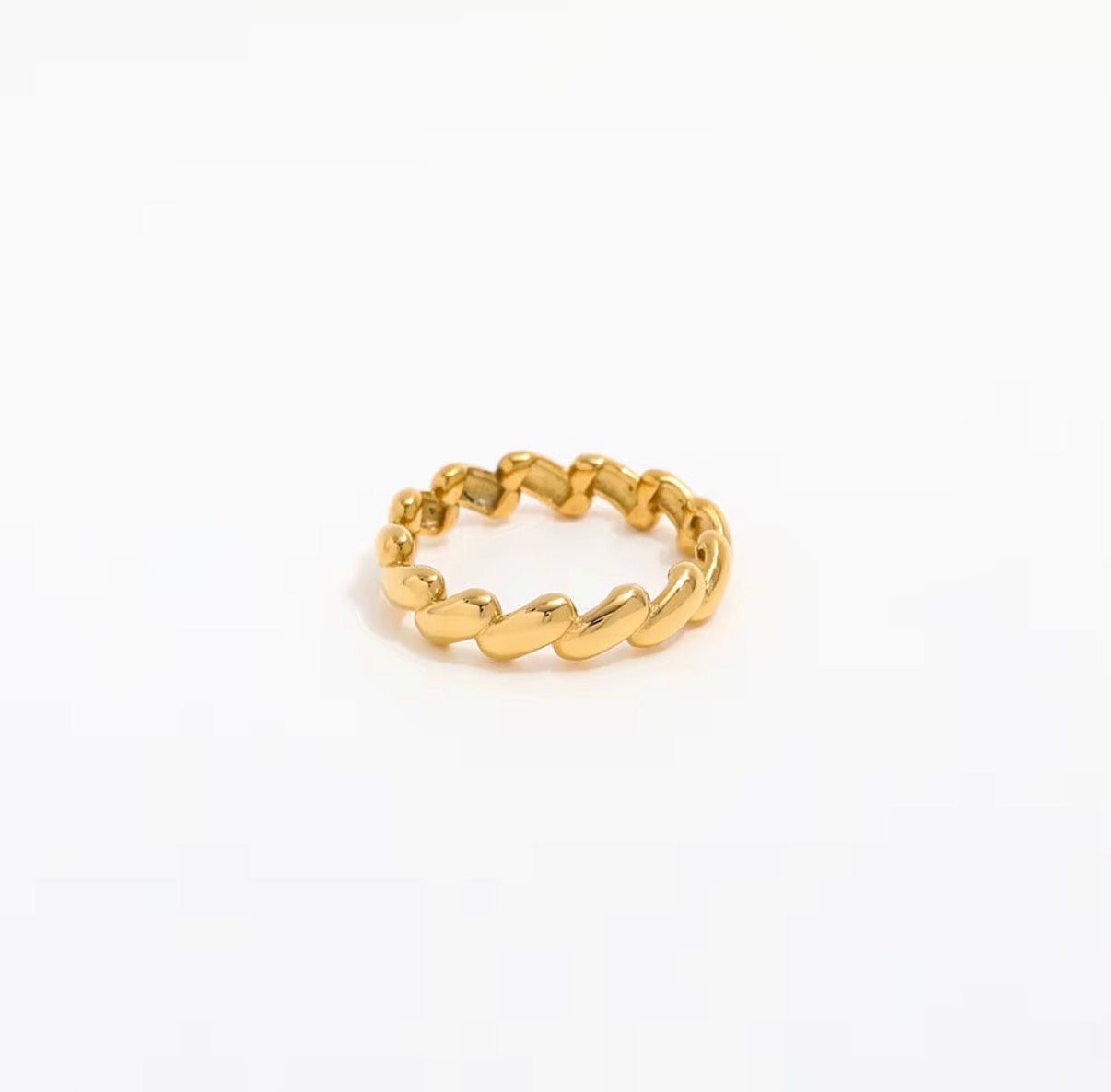 Loki- 18K Gold Plated Wave Ring Stackable