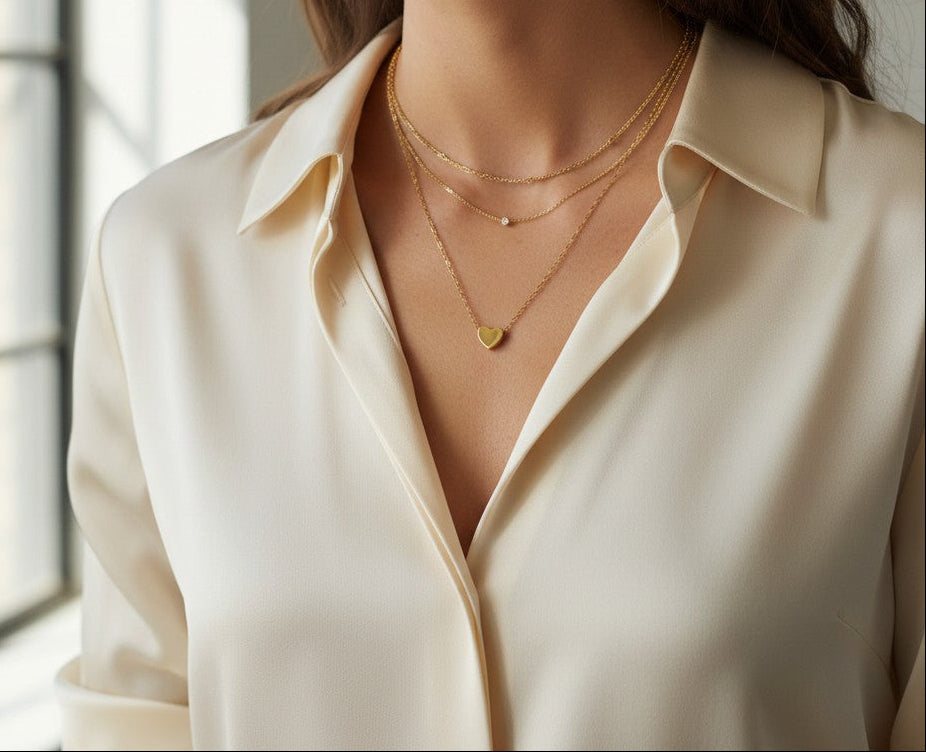 Anam | 18K Gold Plated Heart Pendant Chain