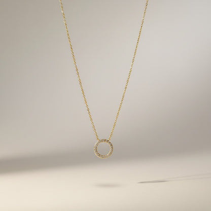 Hala | 18K Gold Plated Halo Zirconia Pendant Chain