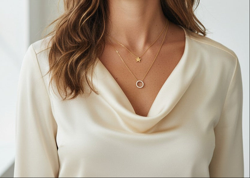 Hala | 18K Gold Plated Halo Zirconia Pendant Chain