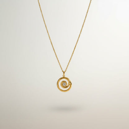 Lindsay | 18K Gold Plated Spiral Zirconia Pendant Chain