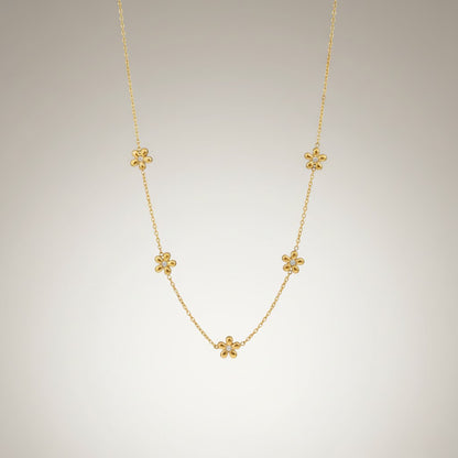 Nancy | 18K Gold Plated Dainty Zirconia Flower Necklace