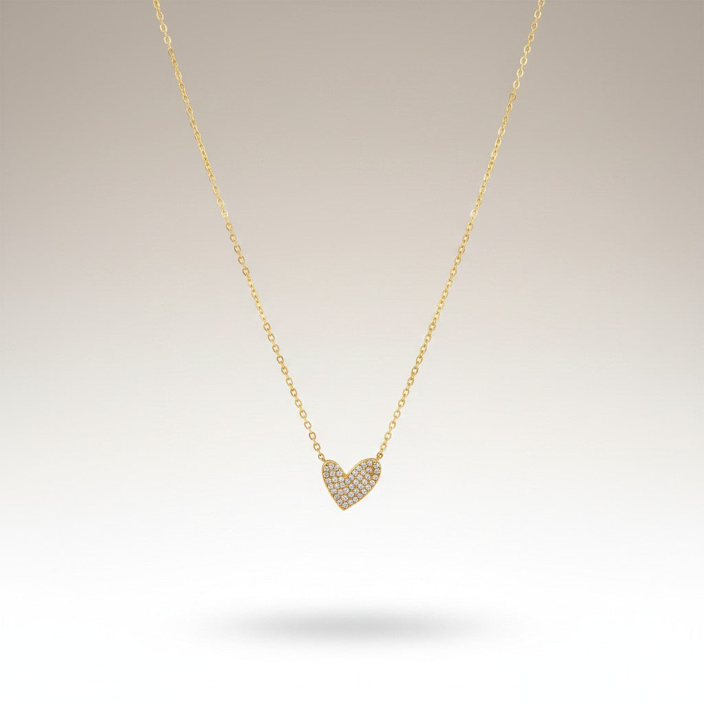 Zeena | 18K Gold Plated Zirconia Heart Pendant Chain