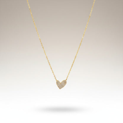 Zeena | 18K Gold Plated Zirconia Heart Pendant Chain