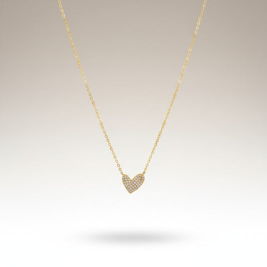 Zeena | 18K Gold Plated Zirconia Heart Pendant Chain