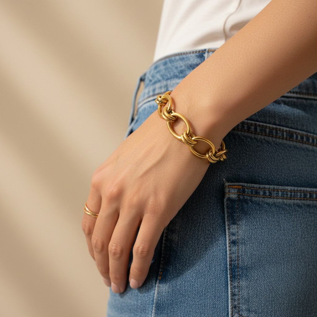 Anya | 18K Gold Plated Chunky Chain Bracelet