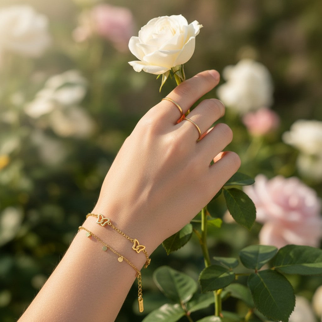 Harper- 18K Gold Plated Dainty Butterfly Bracelet