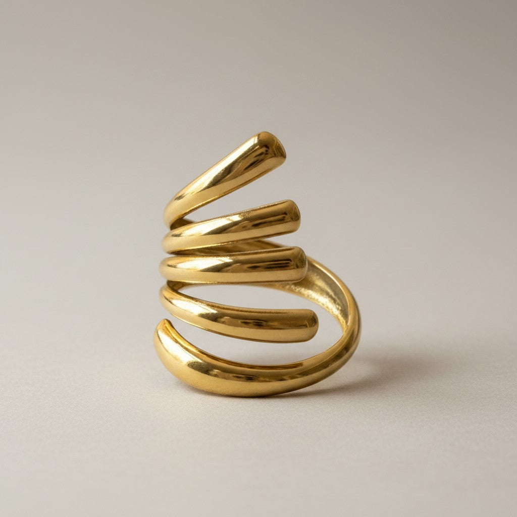 Vani – 18K Gold Plated 5 Layer Adjustable Ring