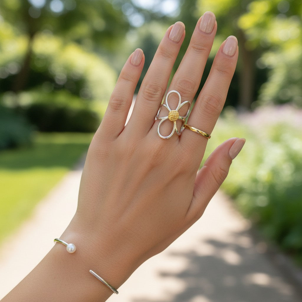 Jayda – 18K Gold Plated Flower Ring