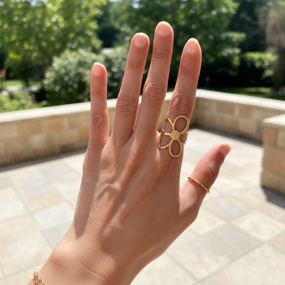Jayda – 18K Gold Plated Flower Ring