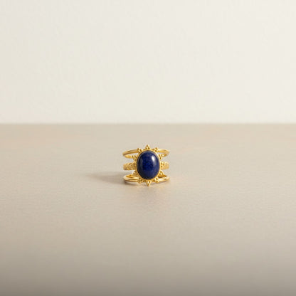 Penny – 18K Gold Plated Oval Stone Adjustable Ring