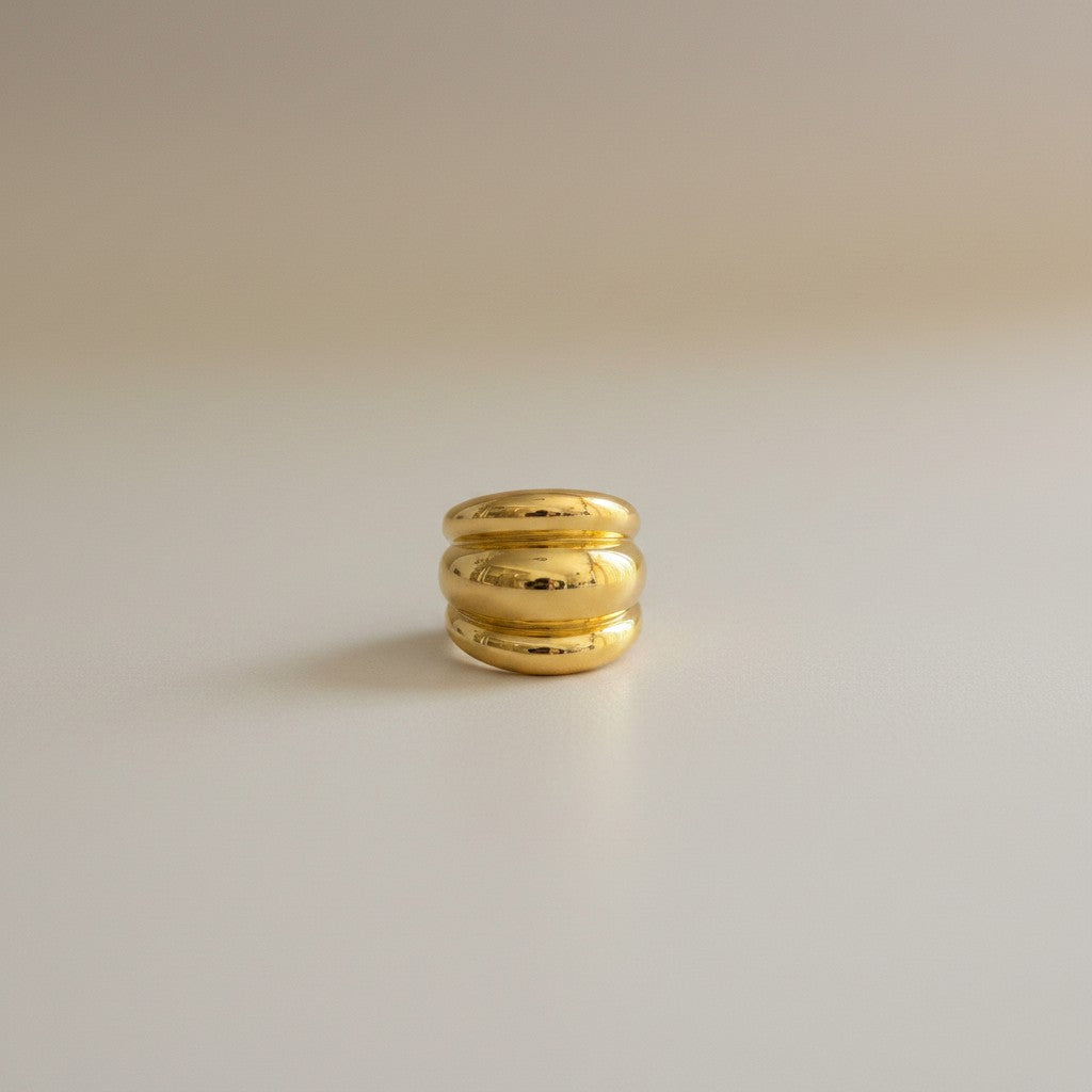 Polly – 18K Gold Plated Chunky Dome Ring