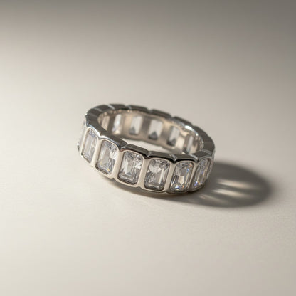 Margot- 18K Gold Plated Bezel setting Rectangle Cut Zircon Ring