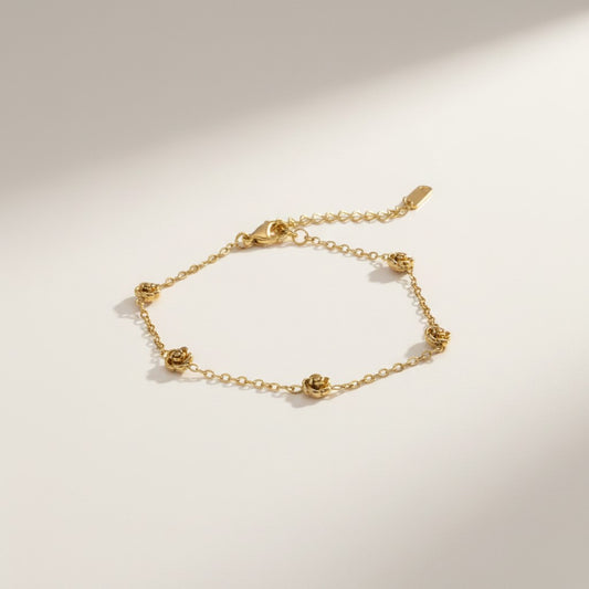 Rosa | 18k Gold Plated Dainty Rose Charm Bracelet
