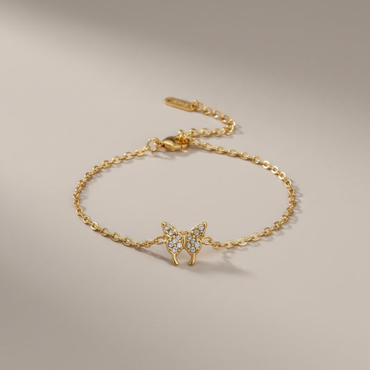 Nuri | 18k Gold Plated Dainty Zirconia Butterfly Bracelet