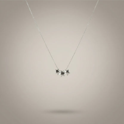 Sayra | 18k Gold & Stainless Steel Sliding Star Charms Necklace