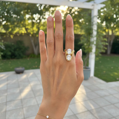 Mysa | 18k Gold Plated Large Oval Zirconia Statement Ring
