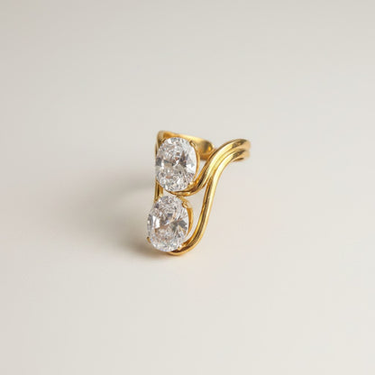 Mysa | 18k Gold Plated Large Oval Zirconia Statement Ring