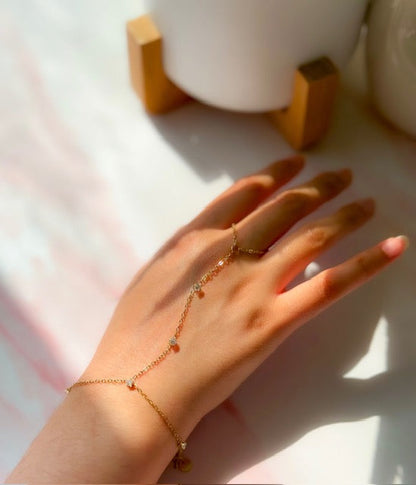 Ivy- 18K Gold Plated Zircon Stone Hand Chain