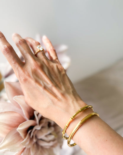 Holly- Gold Plated Bamboo design Bracelet