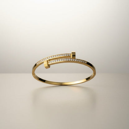 Nayomi- Gold Plated with Zircon Stones Bracelet