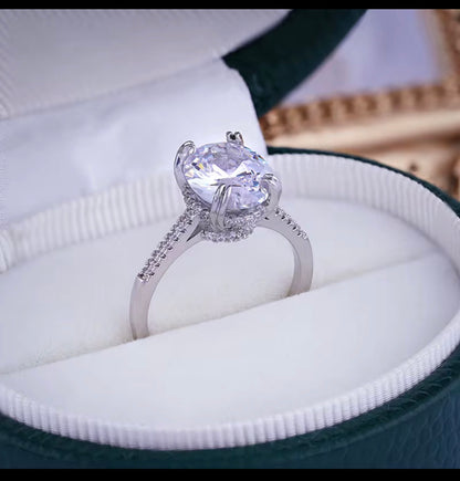 Shania- Platinum Plated pave band with 3ct Zirconia stone