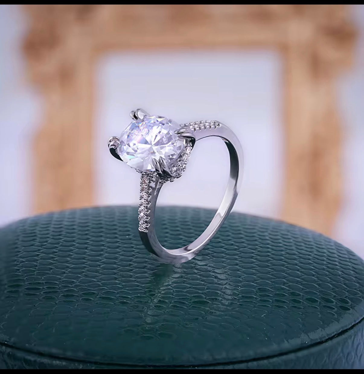 Shania- Platinum Plated pave band with 3ct Zirconia stone