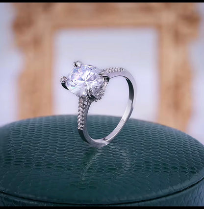 Shania- Platinum Plated pave band with 3ct Zirconia stone