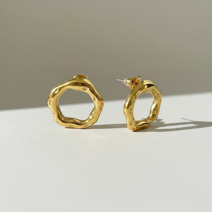 Carla | 18K Gold Plated Irregular Circle Earrings