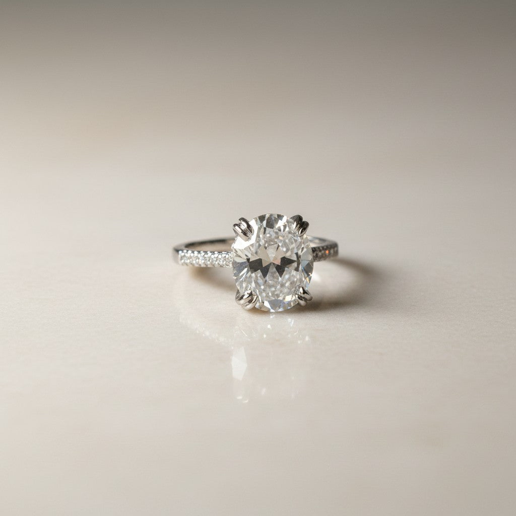 Shania- Platinum Plated pave band with 3ct Zirconia stone
