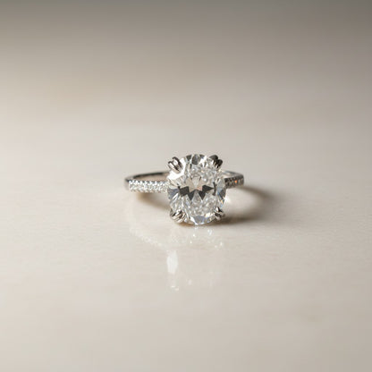 Shania- Platinum Plated pave band with 3ct Zirconia stone