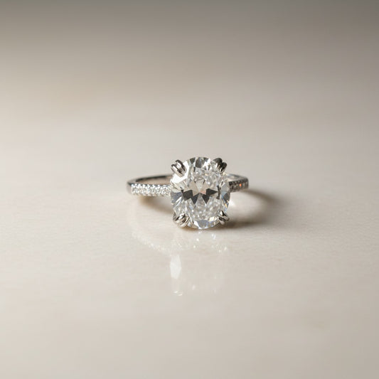 Shania- Platinum Plated pave band with 3ct Zirconia stone