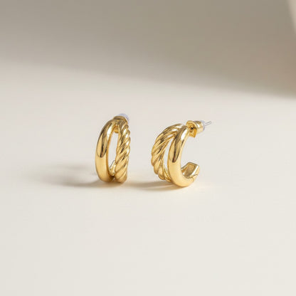 Danny | 18K Gold Plated Double Hoop Studs
