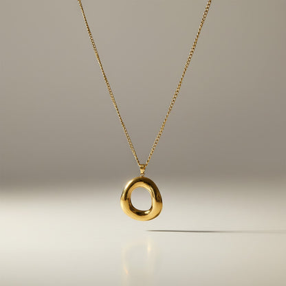Alora- 18K Gold Plated Halo Pendant chain